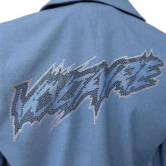 Zadig & Voltaire Valdy Strass Blue Crystal Embellished Back Blazer 36 Small - Picture 9 of 10